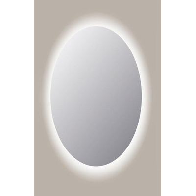 Sanicare Q-mirrors spiegel 60x80x3.5cm met verlichting Led warm white Ovaal glas