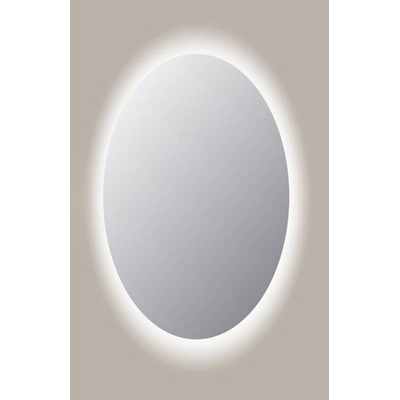 Sanicare Q-mirrors spiegel – ovaal – 60x80 cm – indirecte LED rondom – Zilver