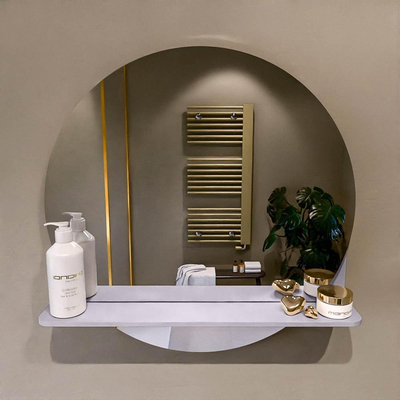 Mondiaz SPOT miroir – Ø 60 cm – avec tablette – Cale (gris clair)
