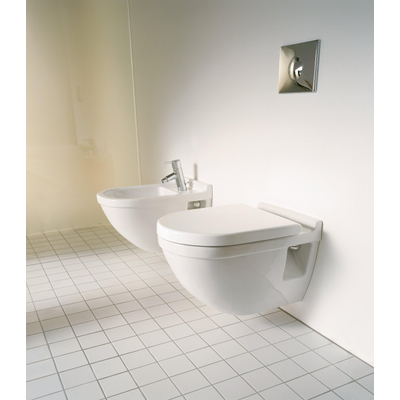 Duravit Starck 3 Wandbidet - 355x320x540mm - 1 kraangat overl w.gliss - wondergliss - glans wit
