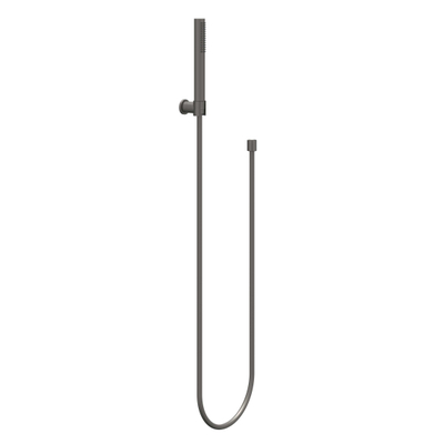 IVY Ensemble de douchette à main - modèle barre - avec support mural réglable - flexible de douche 120cm - modèle barre - métal noir brossé PVD