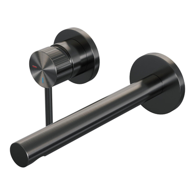 BRAUER Stripe Mitigeur lavabo encastré - bec droit et rosaces - modèle A2 - gunmetal brossé PVD