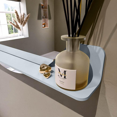 Mondiaz SPOT Miroir de salle de bain - rond 110cm - plan de couverture miroir - couleur Argile