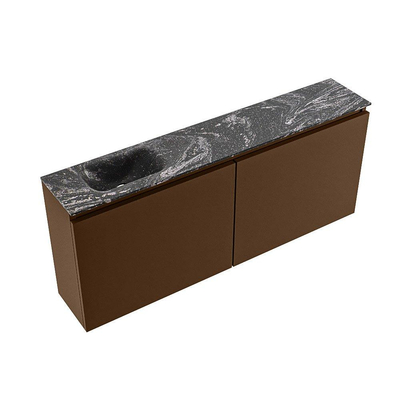 MONDIAZ TURE-DLUX meuble WC 120 cm Rust. EDEN lavabo Lava position gauche. Avec 1 trou de robinet.