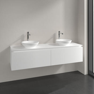 Villeroy & Boch Legato Meuble sous lavabo avec 2 tiroirs pour 2 lavabos 160x50x38cm Blanc mat