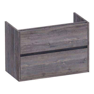 BRAUER Adore wastafelonderkast ondiep - 80x39x55cm - 2 softclose lades - greeploos - 1 sifon uitsparing - Driftwood