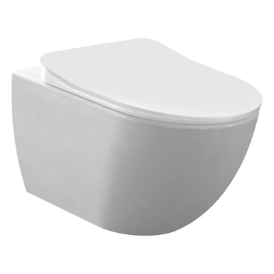 Creavit Design Hangend Toilet - 35.3x51cm - RVS Bidetsproeier - wit