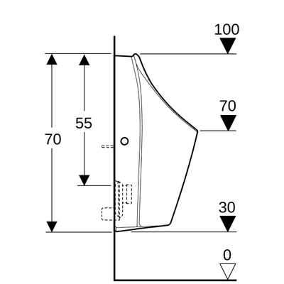 GeberitRenovageberit renova l urinoir a.i. onder of achter uitlaatWit