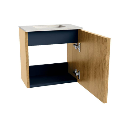 Mondiaz JOYA-DLUX Meuble de toilette 40cm - couleur Chêne - Vasque FAYE position Milieu Sans trou de robinet couleur Opalo.