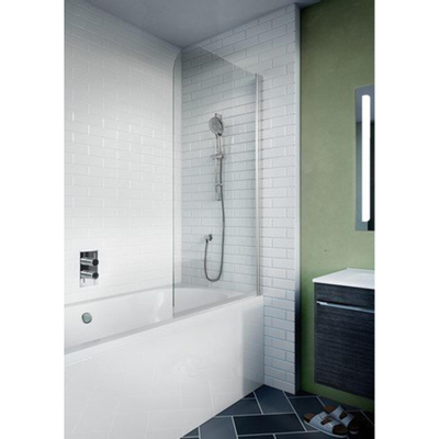 Crosswater Kai Pare-baignoire - 90x138cm - 1 partie pivotante - avec verre de sécurité 6mm - clair aluminium argenté