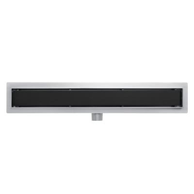 FugaFlow Eccelente Caniveau de douche à battant - 60cm - grille fermée - bride de sol - noir mat