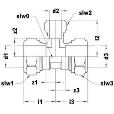 Vsh super auto freinant laiton auto freinant pièce T 22x12x22mm