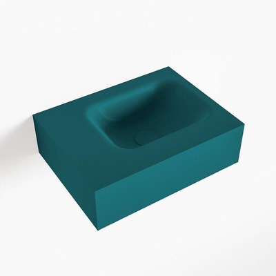 MONDIAZ LEX Lavabo à poser - 40x30x12cm - 0 trous de robinet - lavabo à droite - Acrylique mat