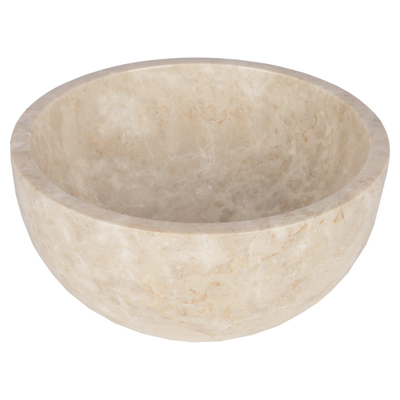 Differnz Boomer Vasque à poser - 21x12cm - rond - Marbre - Beige