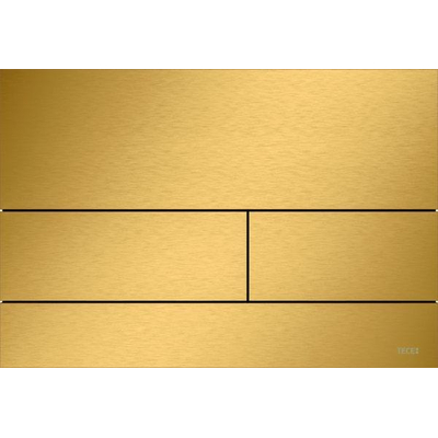Tece Square II bedieningsplaat duospoeltechniek incl. inbouwraam metaal brushed optic gold - LICHTE KRASJES-OUTLET UDEN