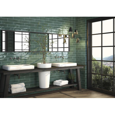 SAMPLE Cifre Cerámica Opal Emerald brillant Carrelage mural Aspect vintage Brillant Vert