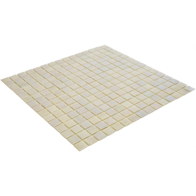 The Mosaic Factory Amsterdam mozaïektegel - 32.2x32.2cm - wand en vloertegel - Vierkant - Glas Off White glans