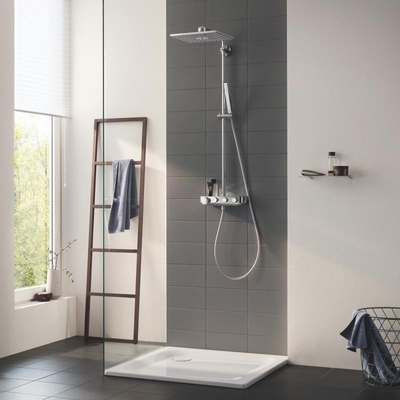 Grohe Euphoria SmartControl opbouw regendoucheset – 31 cm vierkante hoofddouche – staafhanddouche – met omstel – chroom