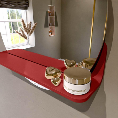 Mondiaz SPOT spiegel – Ø50 cm – met planchet – Fire (rood)