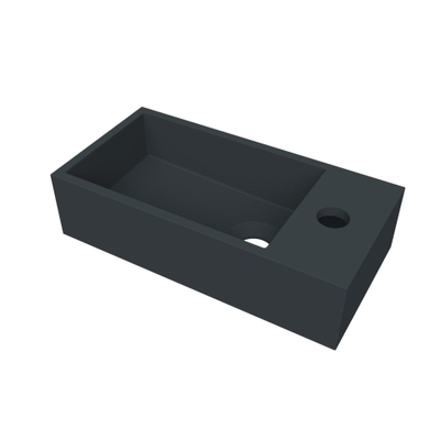Arcqua Flair lave-mains - 36x18x9cm - marbre de synthèse - 1 trou de robinet - à droite - anthracite mat