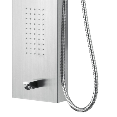 Aloni panneau de douche - 160x46x20cm - douchette à main - jets de massage - robinet de bec - inox