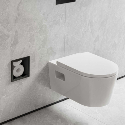 Hansgrohe XtraStoris Original Toiletrolhouder - voorraad 6 rollen - mat zwart