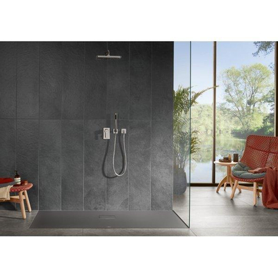 Villeroy & Boch Squaro infinity douchebak - 180x90x4cm - 90cm rechthoek Quaryl - Anthracite (grijs)