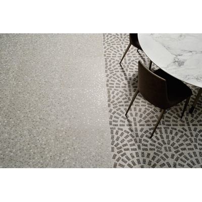 Ceramiche coem carrelage sol et mur terrazzo maxi calce 60x60 cm rectifié vintage mat gris clair