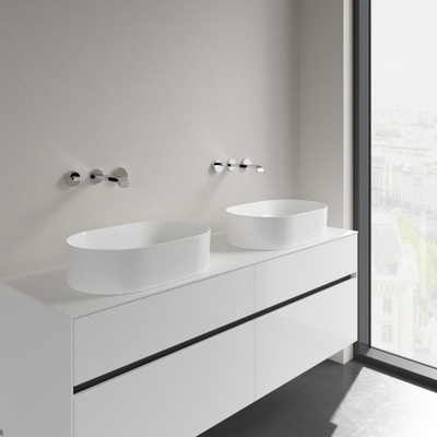 Villeroy & Boch Collaro opzetwastafel ovaal - 56x36cm - zonder overloop - zonder kraangat CeramicPlus - White Alpine (glans wit)