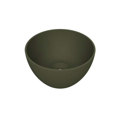 Arcqua Olivia Waskom - 22x22cm - rond - opbouw - mat groen