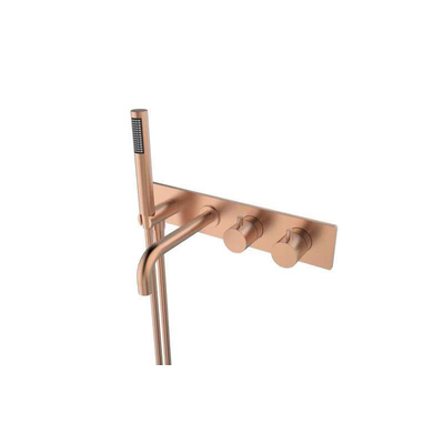 Wiesbaden Style Mitigeur thermostatique bain encastré mural cuivre brossé PVD