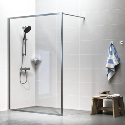 Sealskin Contour paroi de douche à l'italienne type A3 118 cm de large, 200 cm de haut, inox, verre de sécurité transparent 6 mm