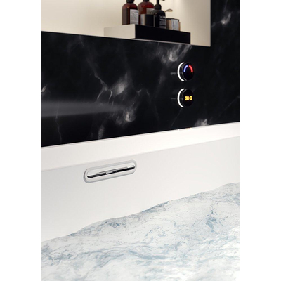 Riho Desire half vrijstaand half vrijstaand ligbad met overloop 180x84cm met Sifon Glans Wit *LED is defect SHOWROOMMODEL