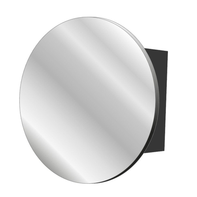 FugaFlow Eccelente Arredo armoire de toilette miroir rond 60cm armoire 40x40x13cm noir