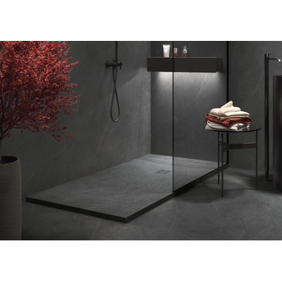 ÉCHANTILLON Terravito Allino carreau mural et de sol - 60x120cm - rectifié - Aspect béton - Black mat (noir)