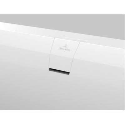 Villeroy & Boch Squaro Edge baignoire duo en matériau de synthèse Quaryl rectangulaire 180x80x45cm - incl. pieds et ensemble vidage/trop-plein blanc mat