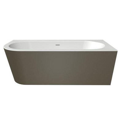 Xenz charley xs baignoire d'angle, droite 165x75 bicolor blanc/argile avec combinaison de remplissage de baignoire 7006 acier inoxydable