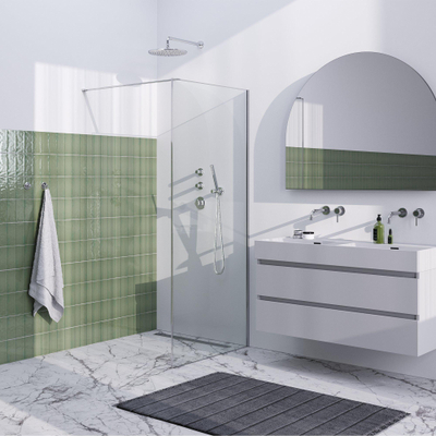 Brauer Season Douche à l'italienne - 90x200cm - verre clair avec cadre - Chrome