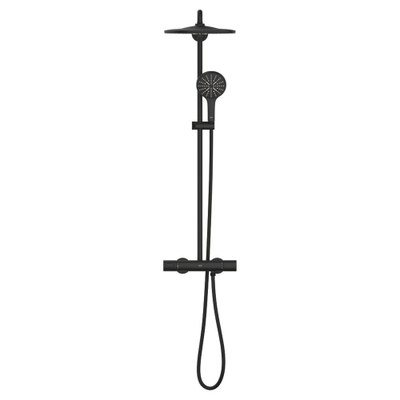 Grohe Rainshower Douchesysteem - thermostatisch - met handdouche - 3 straalsoorten - phantom black (zwart)