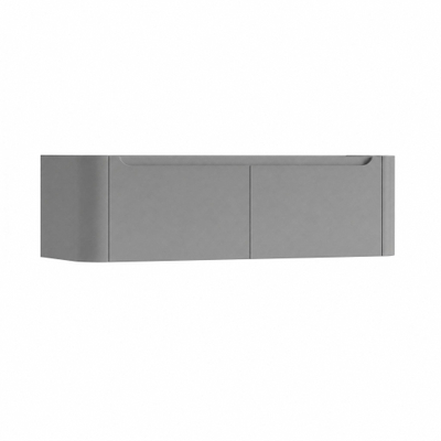 H&R badmeubelen Juice Meuble sous lavabo - 140x45x40cm - coins arrondis - 2 tiroirs - poignée intégrée - gris pierre mat