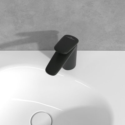 Villeroy & Boch Antao ensemble de robinet à une poignée - avec bonde clic clac - noir mat