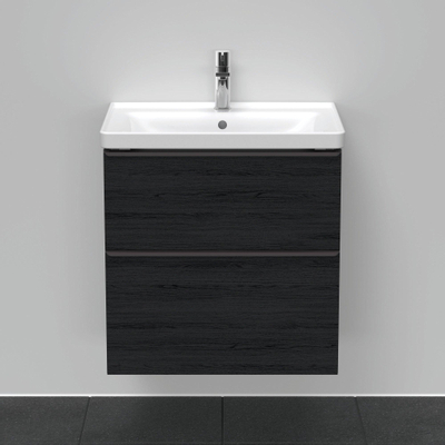 Duravit D-Neo wastafelonderkast 63.4x62.5x45.2cm 2 lades Eiken (zwart) Mat