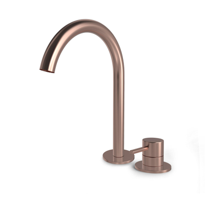 Hotbath Buddy Wastafelmengkraan - 2 gats - hoog model - PVD - geborsteld koper