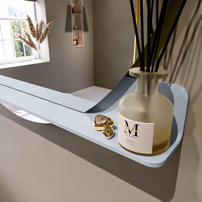 Mondiaz SPOT spiegel – Ø120 cm – met planchet – Clay (bruin)