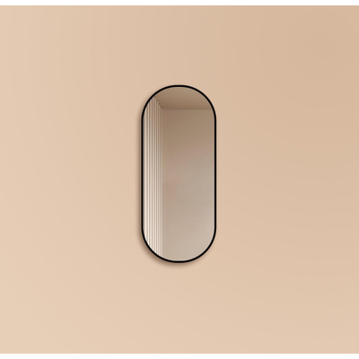 Saniclass Retro Line miroir – ovale – 38 x 90 cm – Noir mat