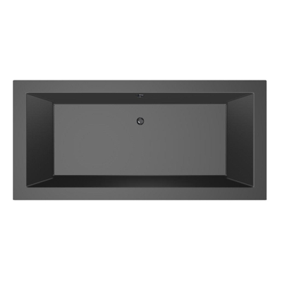 Xenz Society Duobad - 190x90x53 - afvoer Midden - acryl - ebony