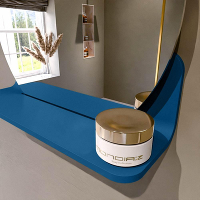 Mondiaz SPOT miroir – Ø 40 cm – avec tablette – Jeans (bleu)