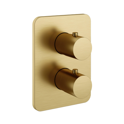 Hotbath Gal Afbouwdeel - voor inbouwthermostaat - met stop-omstel - PVD - geborsteld messing (goud)
