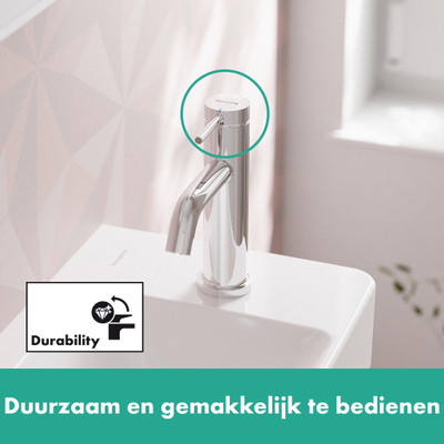 Hansgrohe Tecturis s Fonteinkraan - 80 met rechte greep - voor koud water of vooraf ingestelde watertemperatuur - zonder waste - hoogglans chroom