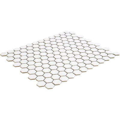 La Mosaic Factory Barcelona carreau mosaïque - 26x30cm - carrelage mural et de sol - Hexagone/Hexagone - Porcelaine Blanc Mat